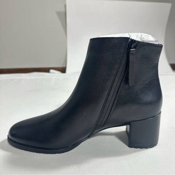 Naturalizer Bay Boots Womens 9W Black Leather Weatherproof Ankle Bootie New - Picture 6 of 16